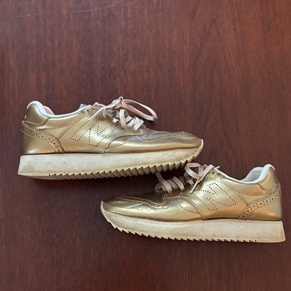 Gold New Balance Sneakers